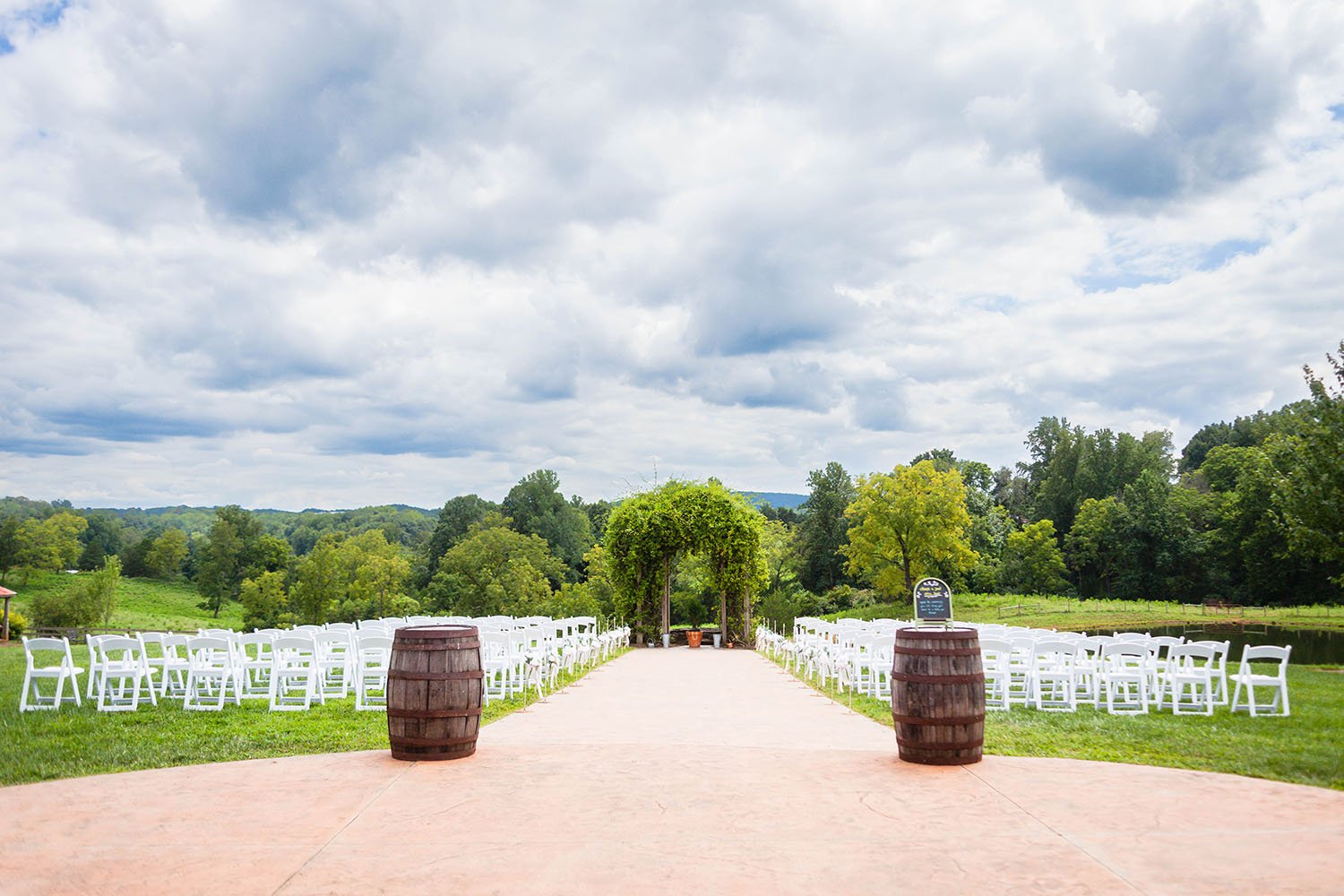 The Pavilion at Black Water Junction outdoor ceremony set up.