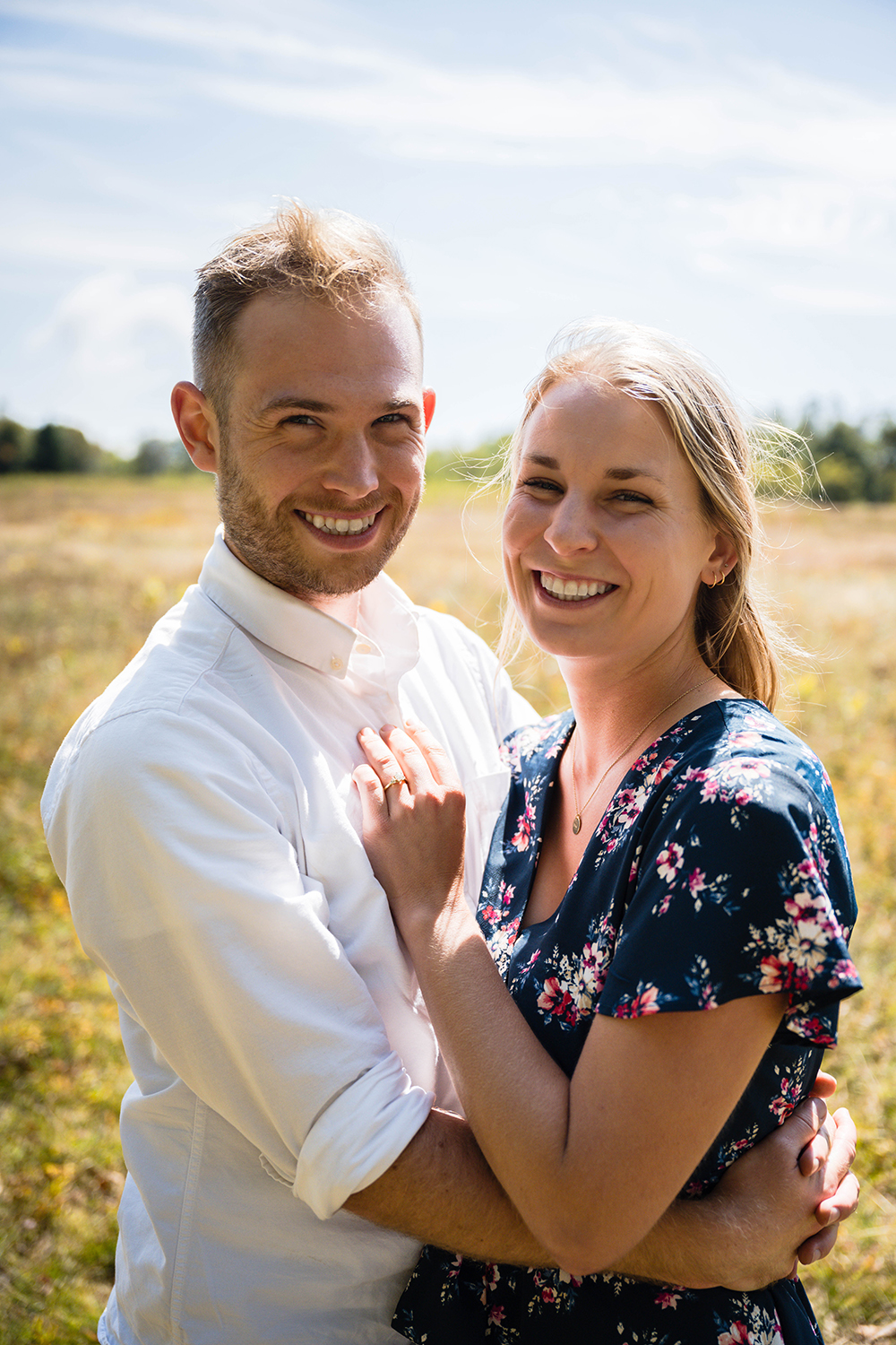 A couple poses together for a photo at Big Meadows.