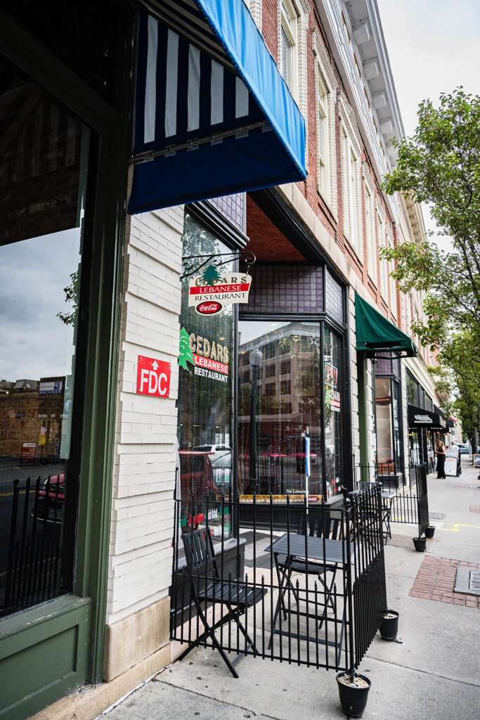 The outside of Cedars Lebanese Restaurant in Downtown Roanoke.