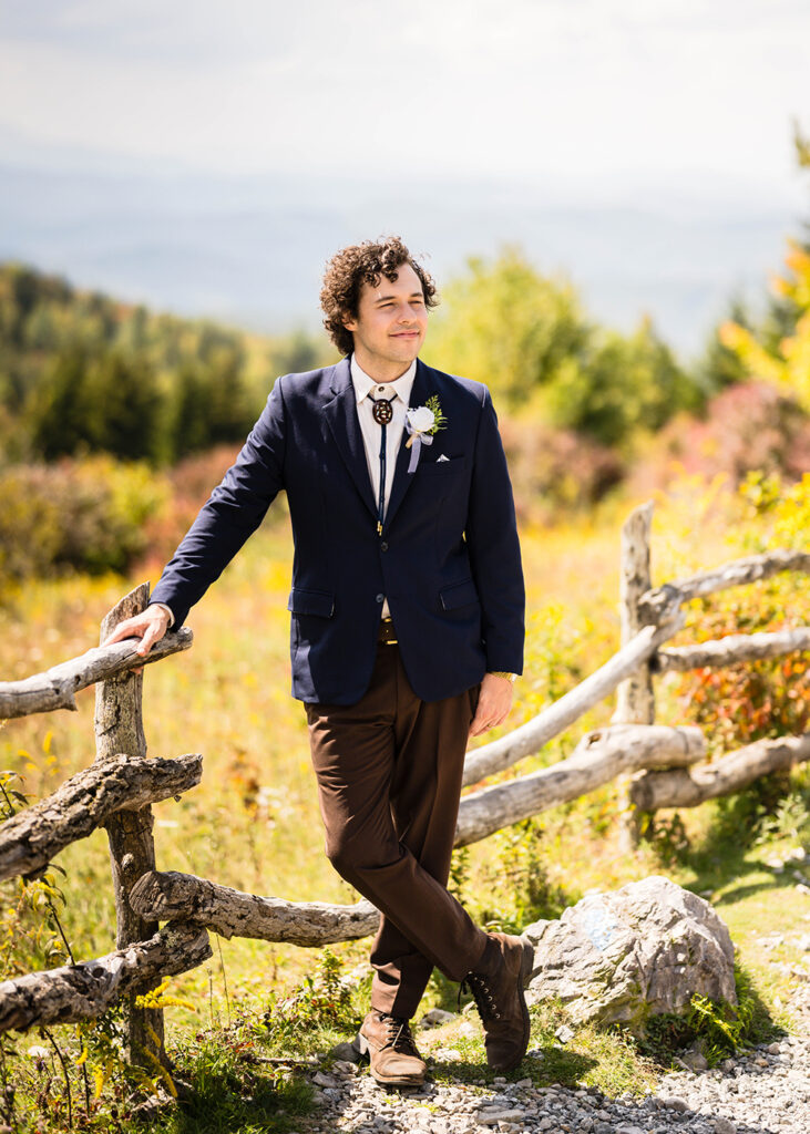 A marrier poses along Massie Gap Trail.