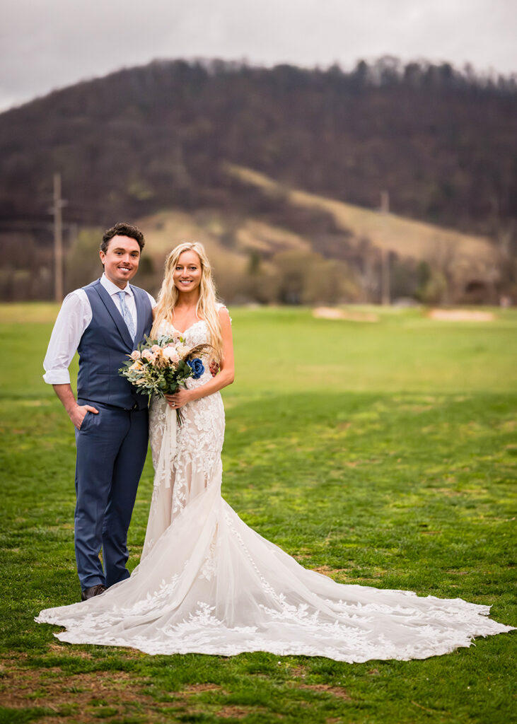 Two marriers pose for a photo in Shenandoah, Virginia.